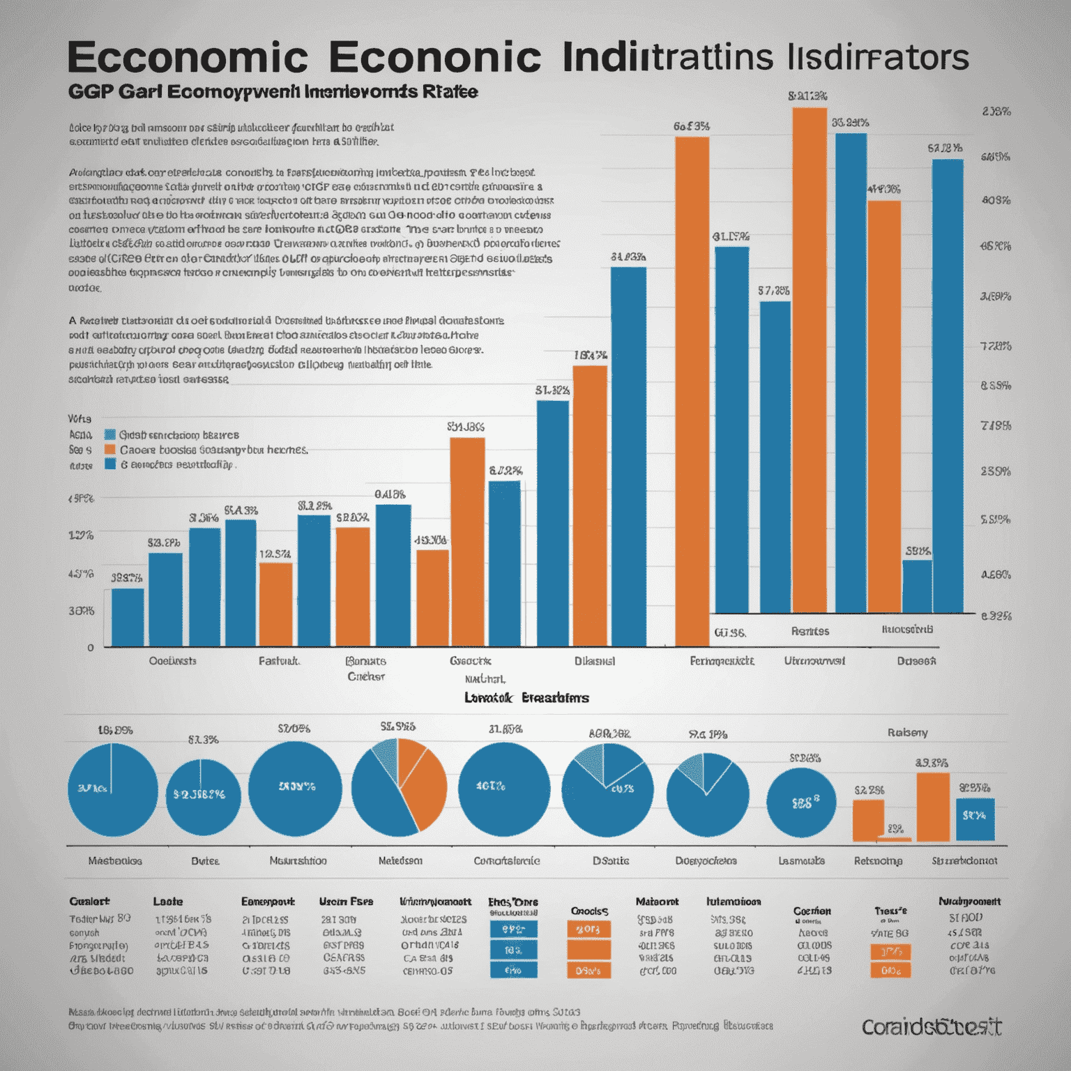 Graph showing economic indicators including GDP growth, inflation rates, and unemployment figures for major economies