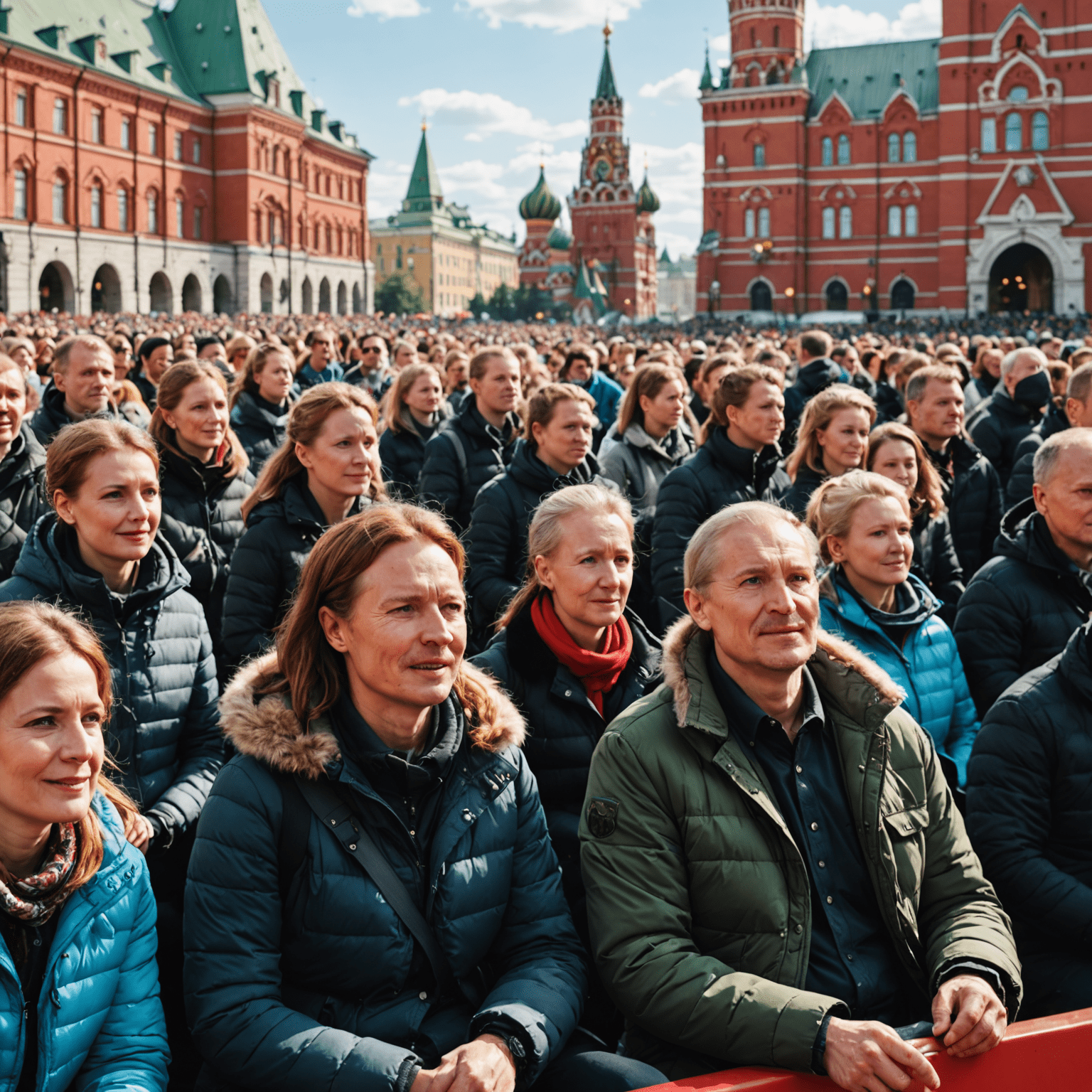 Crowds enjoying performances at Moscow's Red Square during the cultural festival